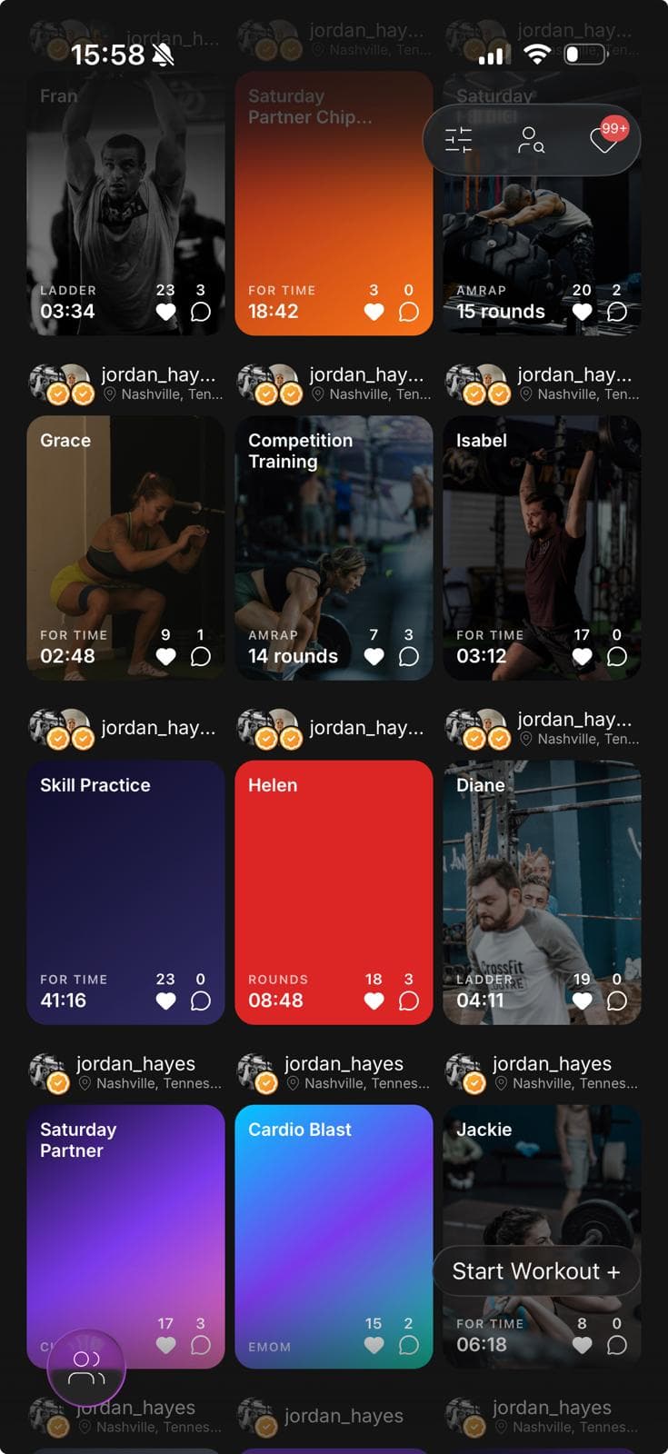 Feed screen